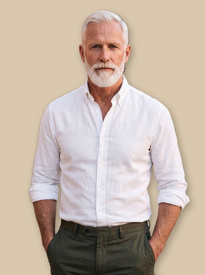 Cary casual shirt in White, studio - Gentlemens Manor