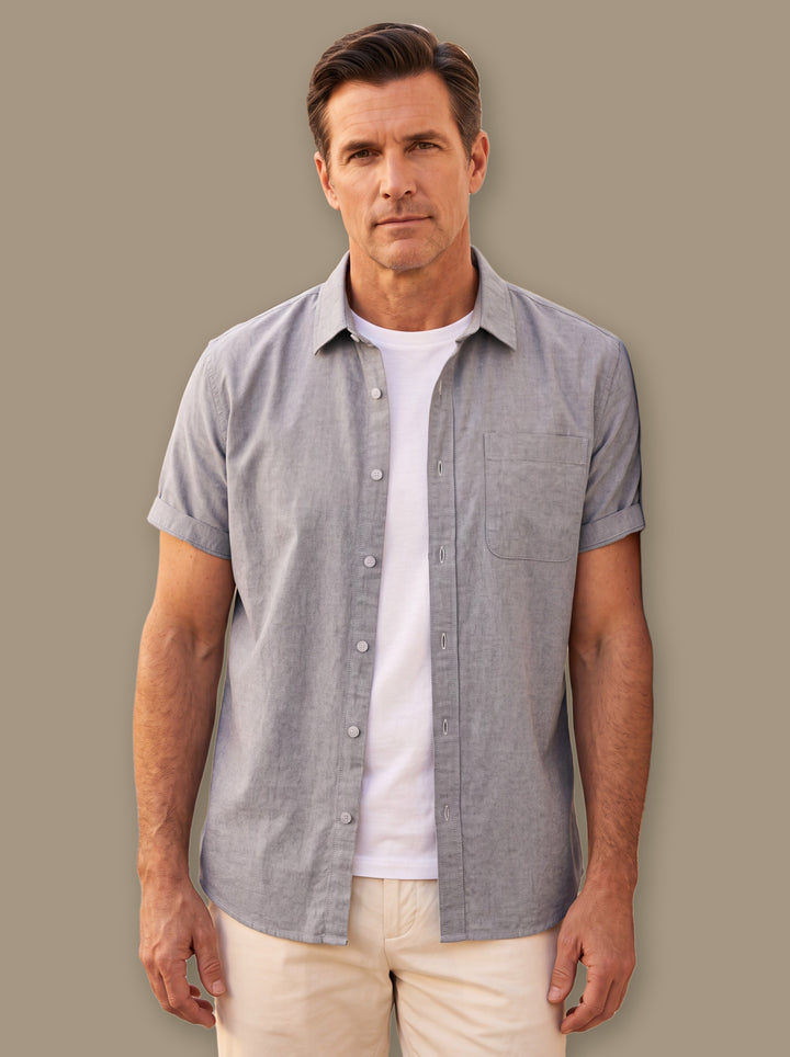 Cecil casual shirt in Grey, studio - Gentlemens Manor