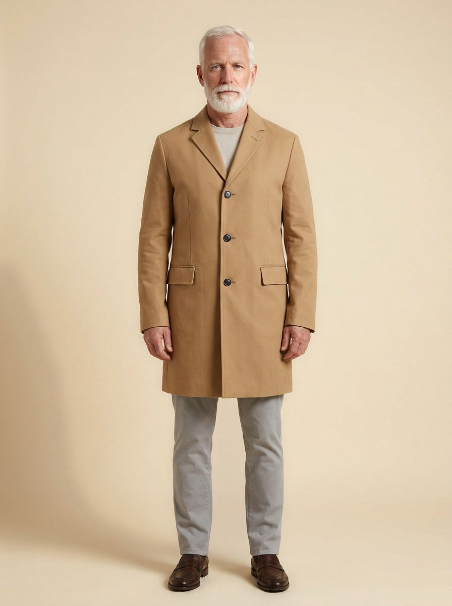 Cedric overcoat in Camel, studio, Gentlemens Manor