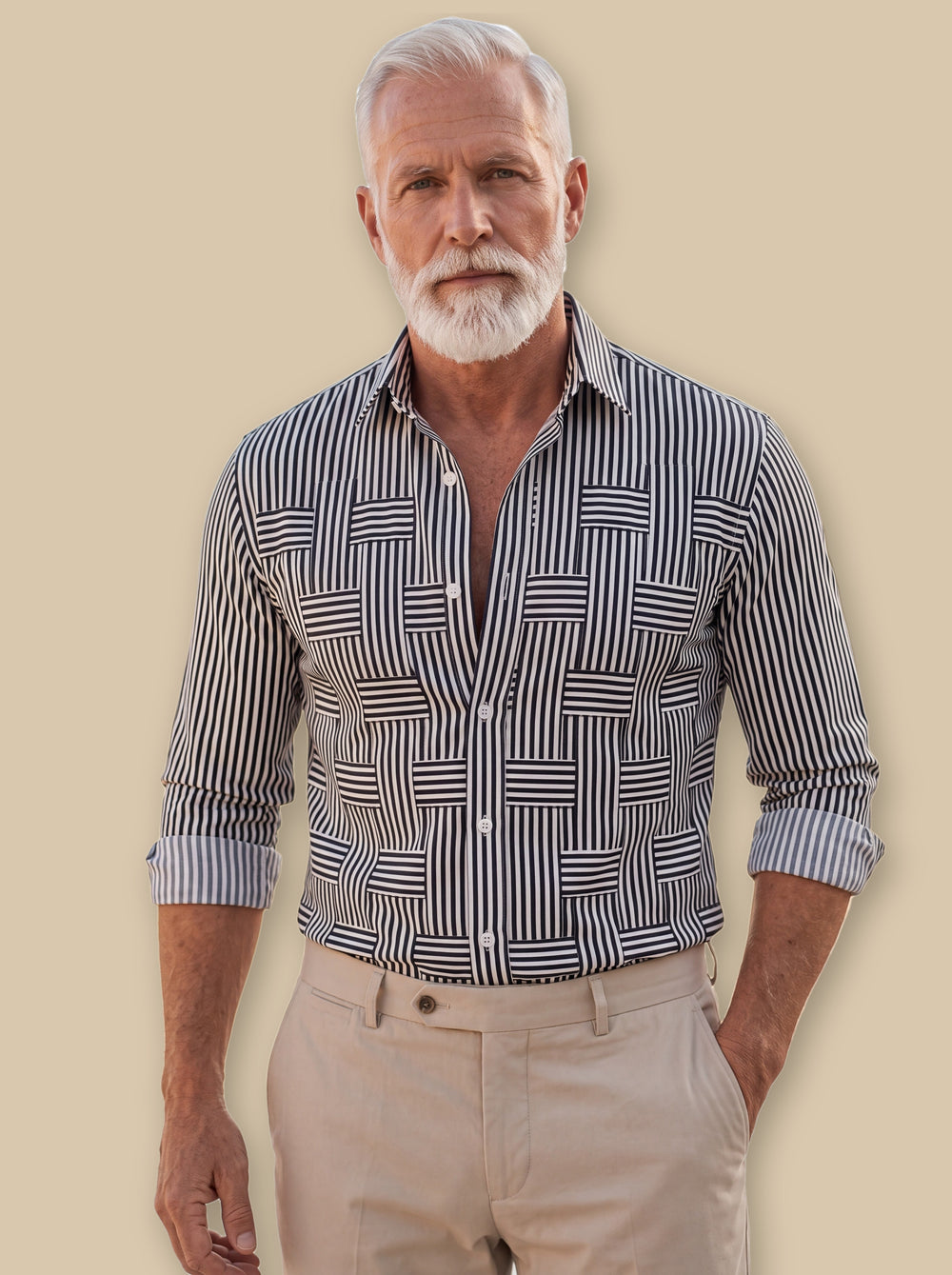 Chadwick casual shirt in Black, studio - Gentlemens Manor
