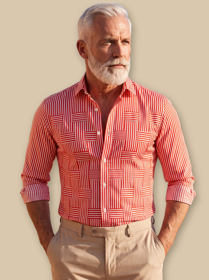 Chadwick casual shirt in Red, studio - Gentlemens Manor