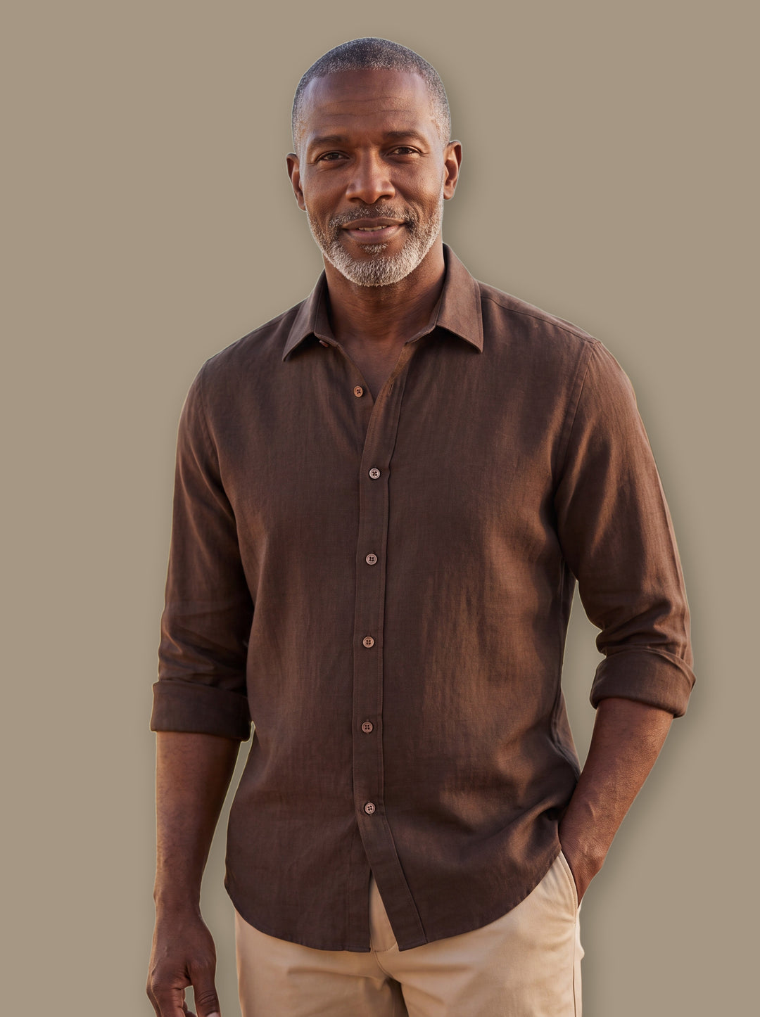 Chance casual shirt in Brown, studio - Gentlemens Manor
