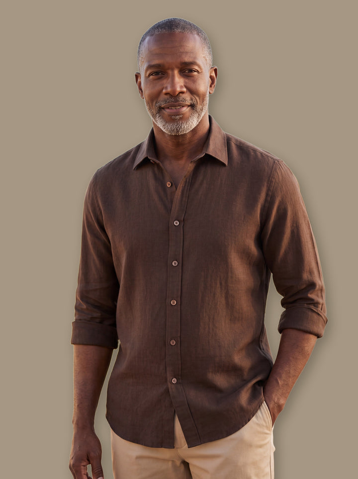 Chance casual shirt in Brown, studio - Gentlemens Manor