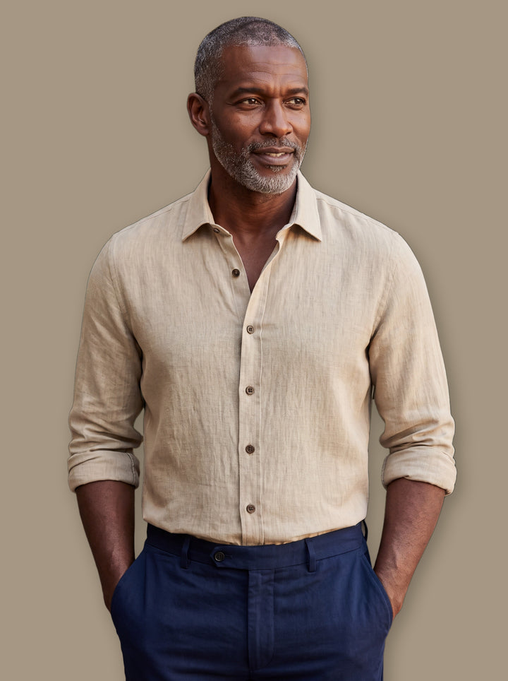 Chance casual shirt in Sand, studio - Gentlemens Manor