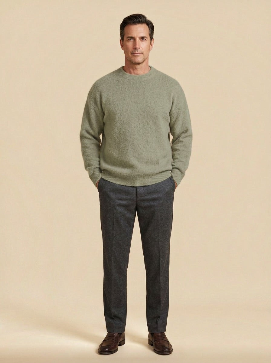 Channing sweater in Sage, studio, Gentlemens Manor