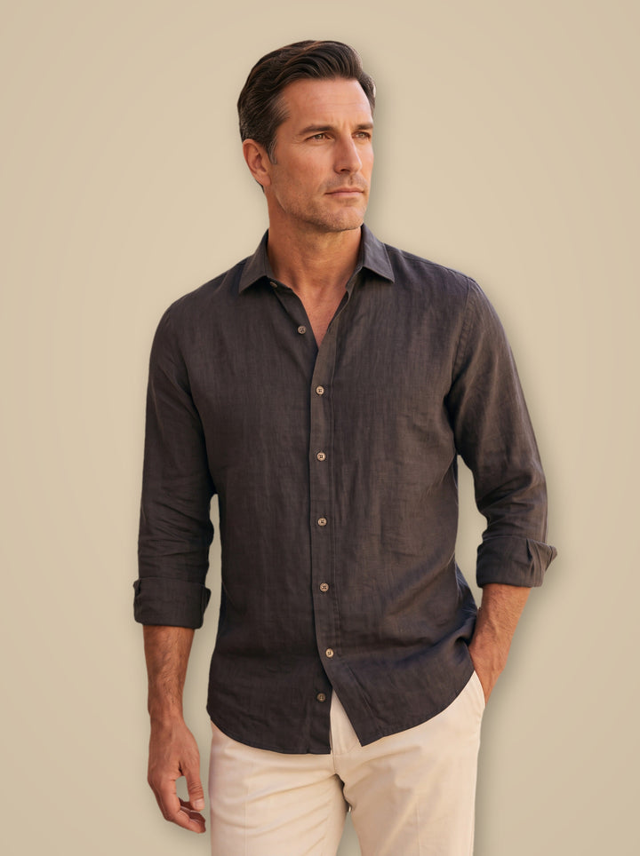 Charles casual shirt in Black, studio - Gentlemens Manor