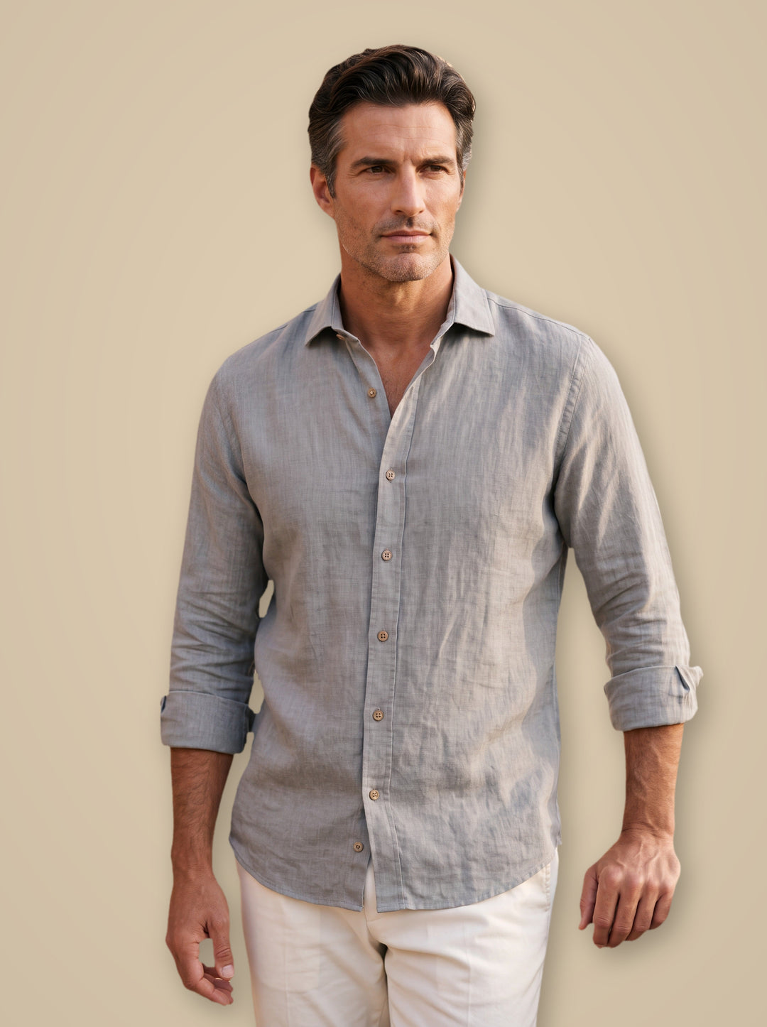 Charles casual shirt in Grey, studio - Gentlemens Manor