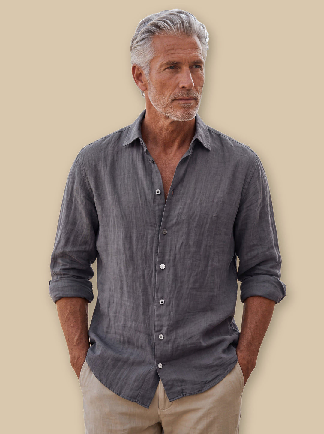 Chase dress shirt in Grey, studio - Gentlemens Manor