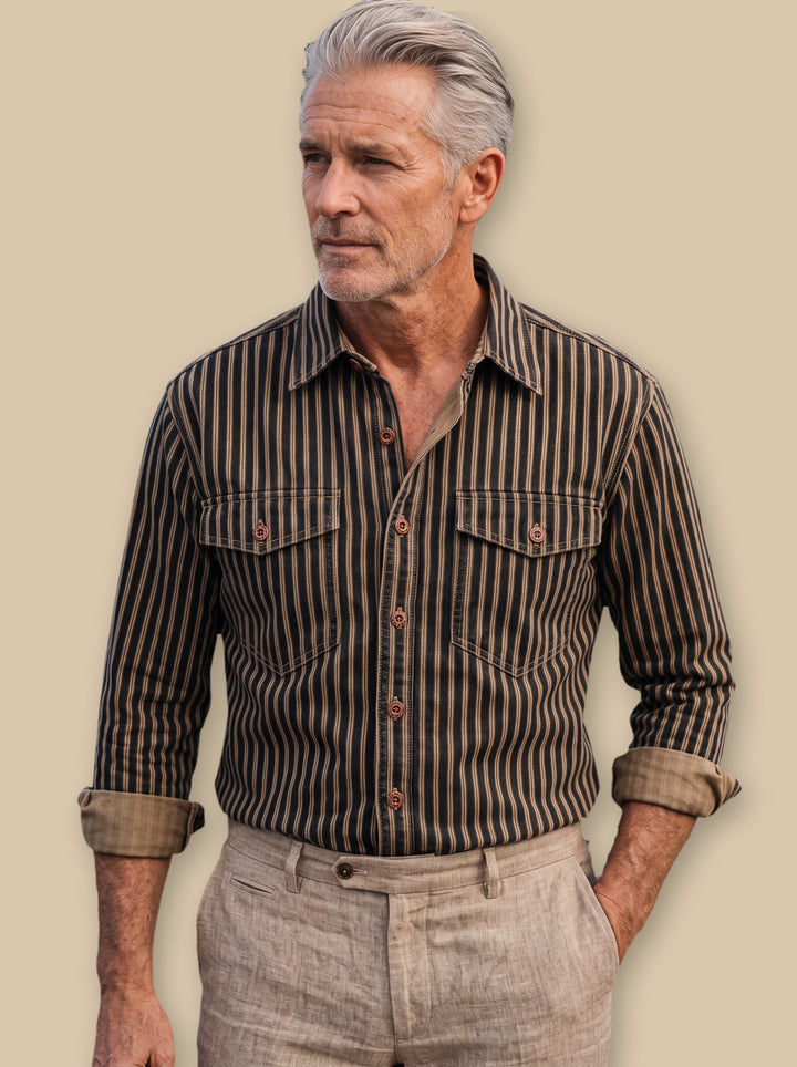 Chester casual shirt in Black, studio - Gentlemens Manor