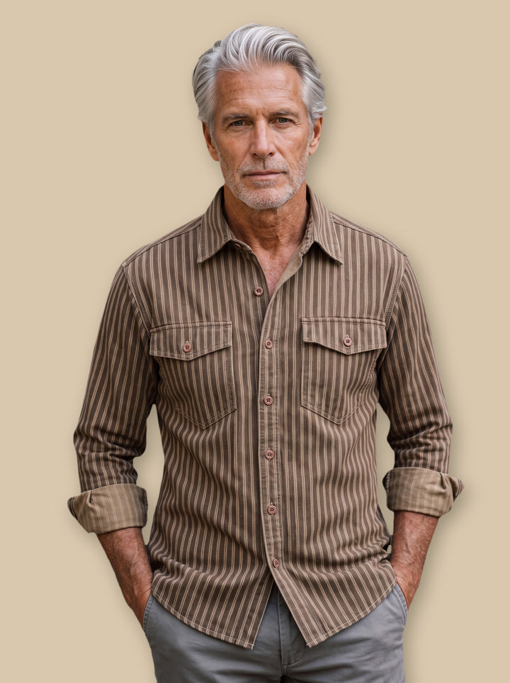 Chester casual shirt in Brown, studio - Gentlemens Manor