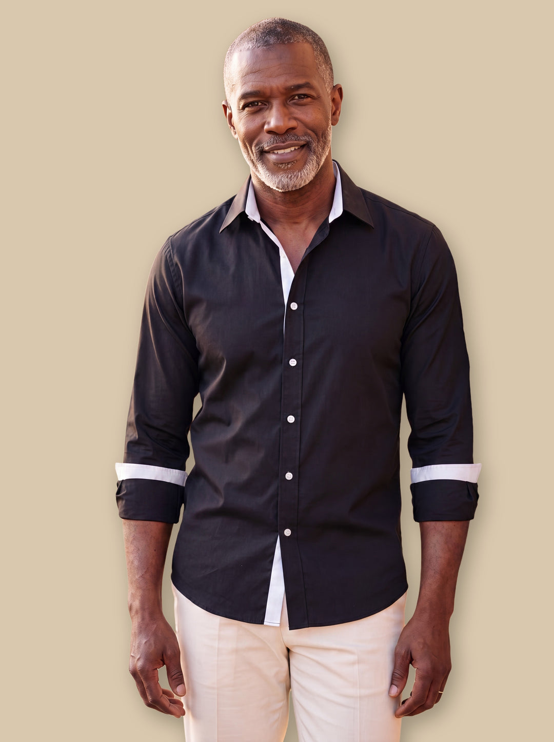Clark dress shirt in Black/White, studio - Gentlemens Manor