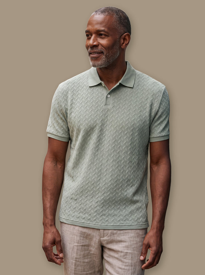 Clifford polo shirt in Green, studio - Gentlemens Manor