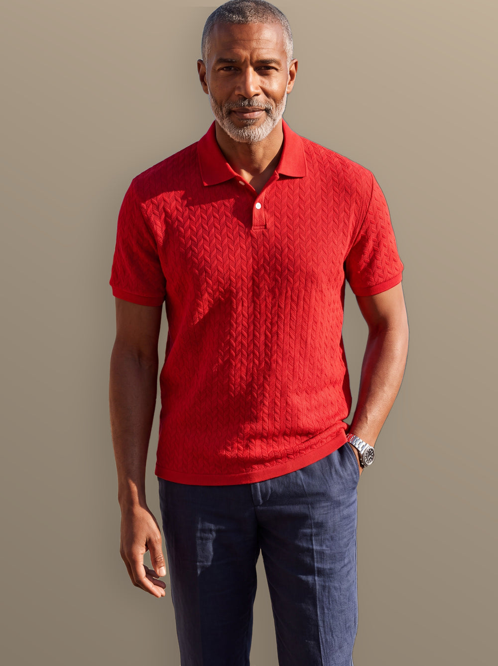 Clifford polo shirt in Red, studio - Gentlemens Manor