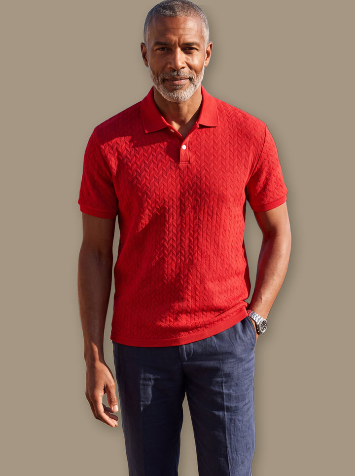 Clifford polo shirt in Red, studio - Gentlemens Manor