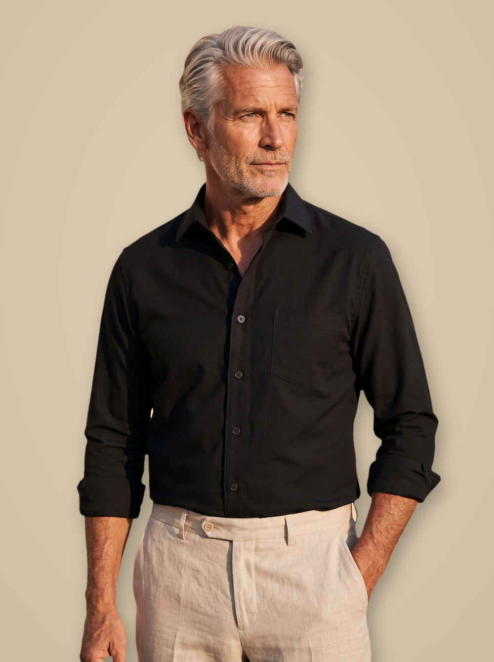 Clifton dress shirt in Black, studio - Gentlemens Manor