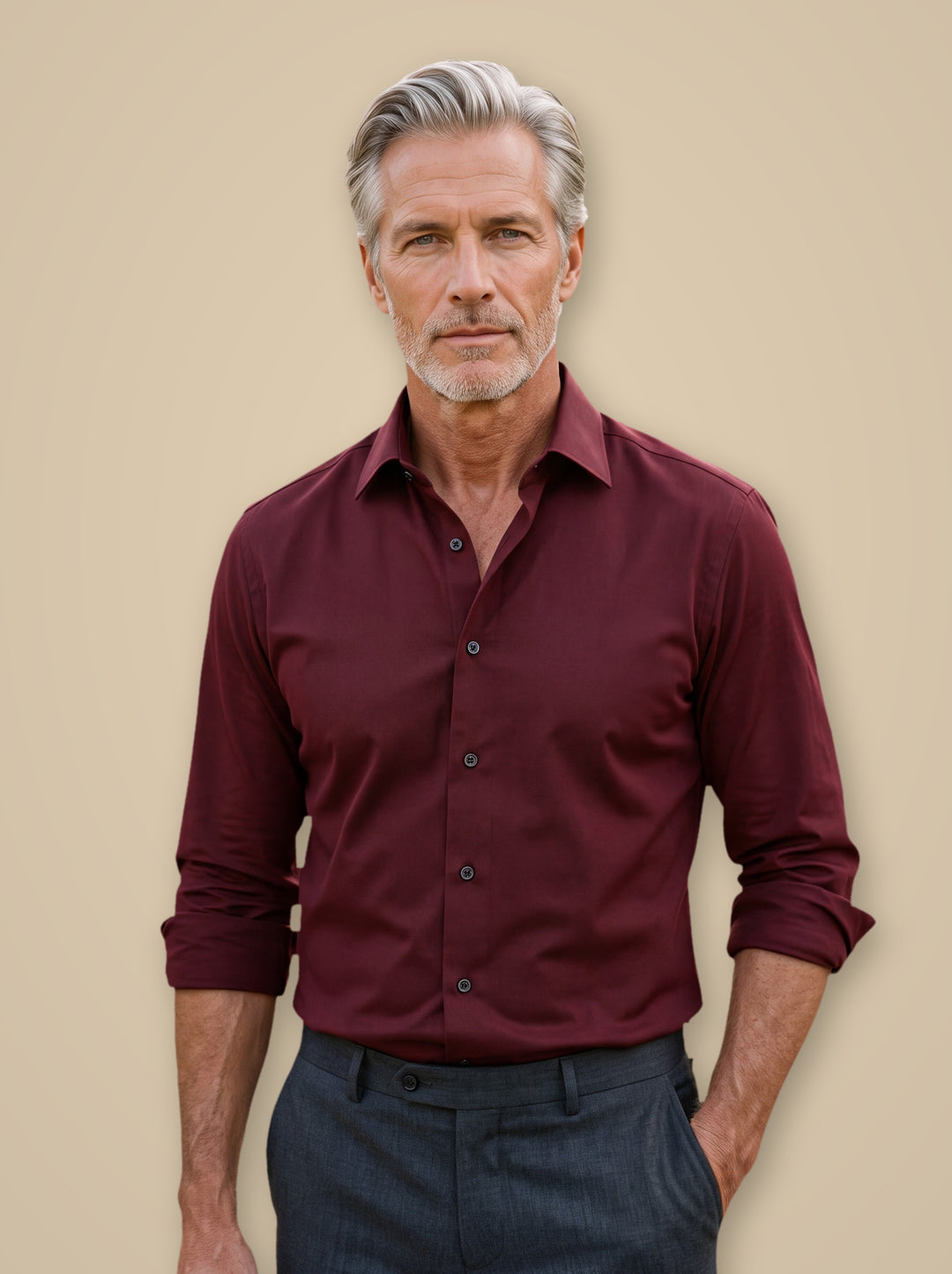 Clifton dress shirt in Red, studio - Gentlemens Manor