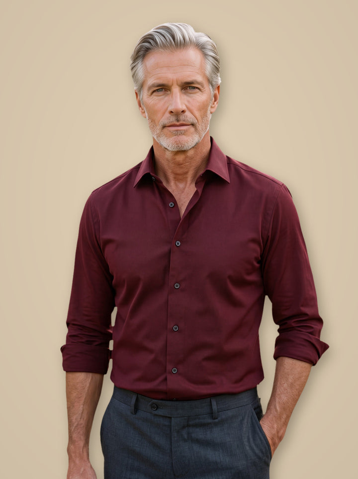 Clifton dress shirt in Red, studio - Gentlemens Manor