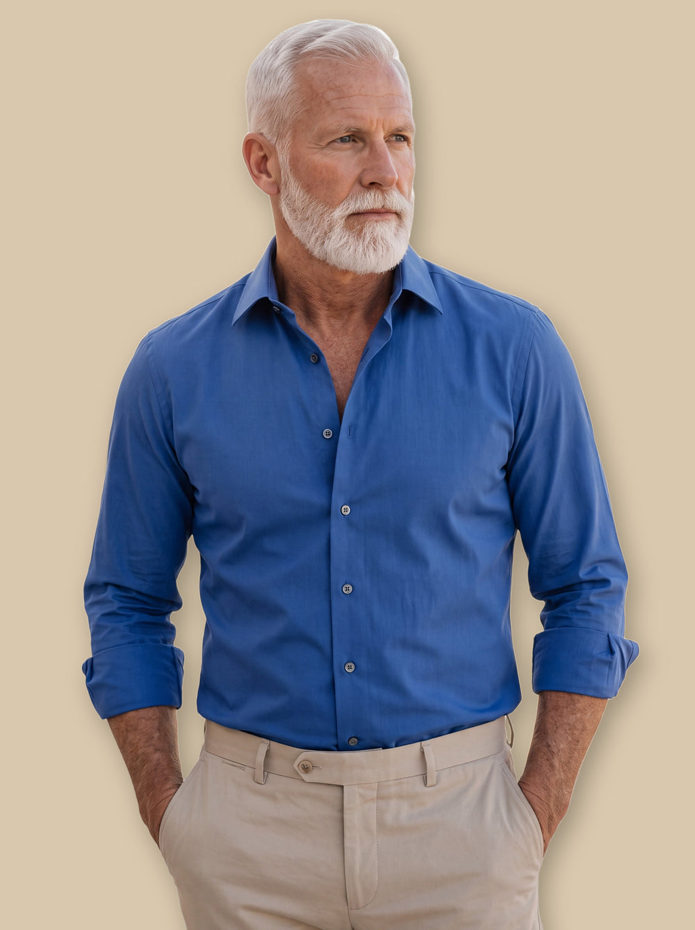 Clinton casual shirt in Blue, studio - Gentlemens Manor