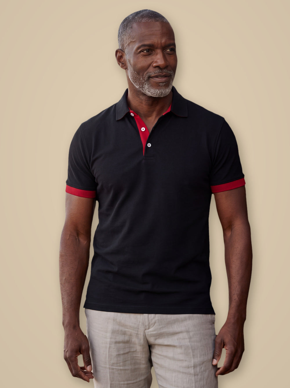 Clyde polo shirt in Black, studio - Gentlemens Manor