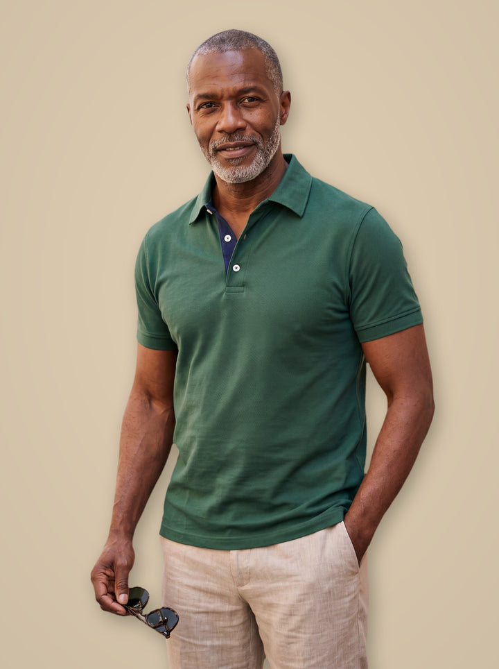 Clyde polo shirt in Green, studio - Gentlemens Manor