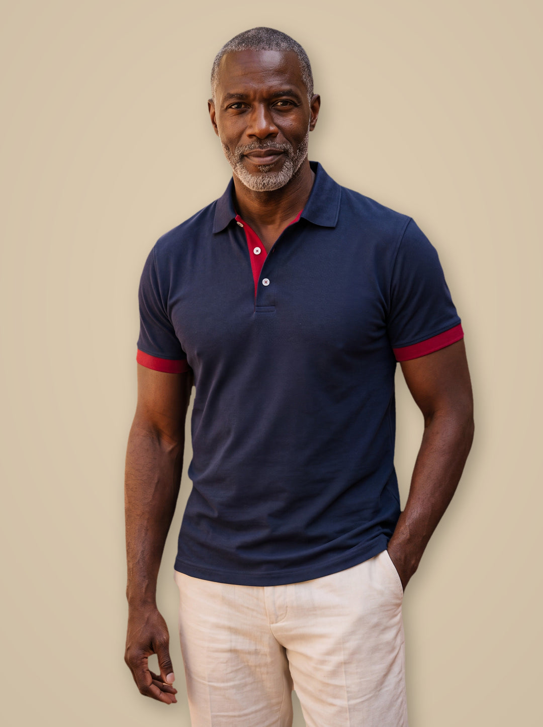 Clyde polo shirt in Navy, studio - Gentlemens Manor
