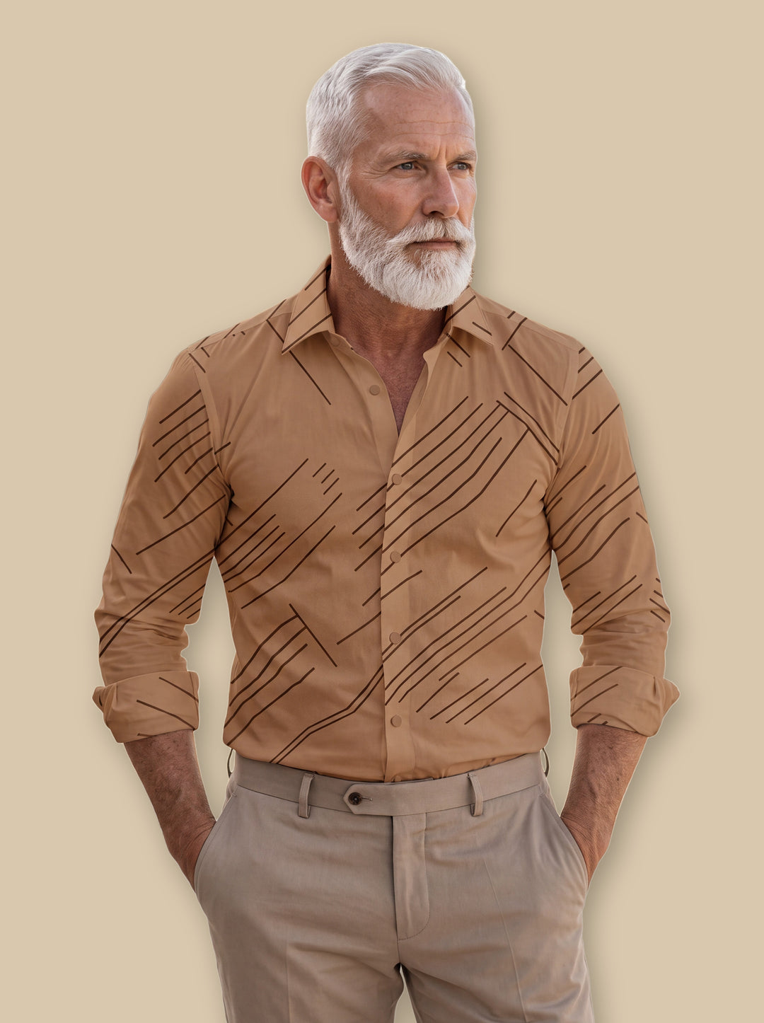 Colby casual shirt in Brown, studio - Gentlemens Manor