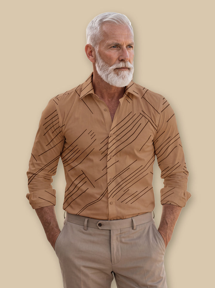 Colby casual shirt in Brown, studio - Gentlemens Manor