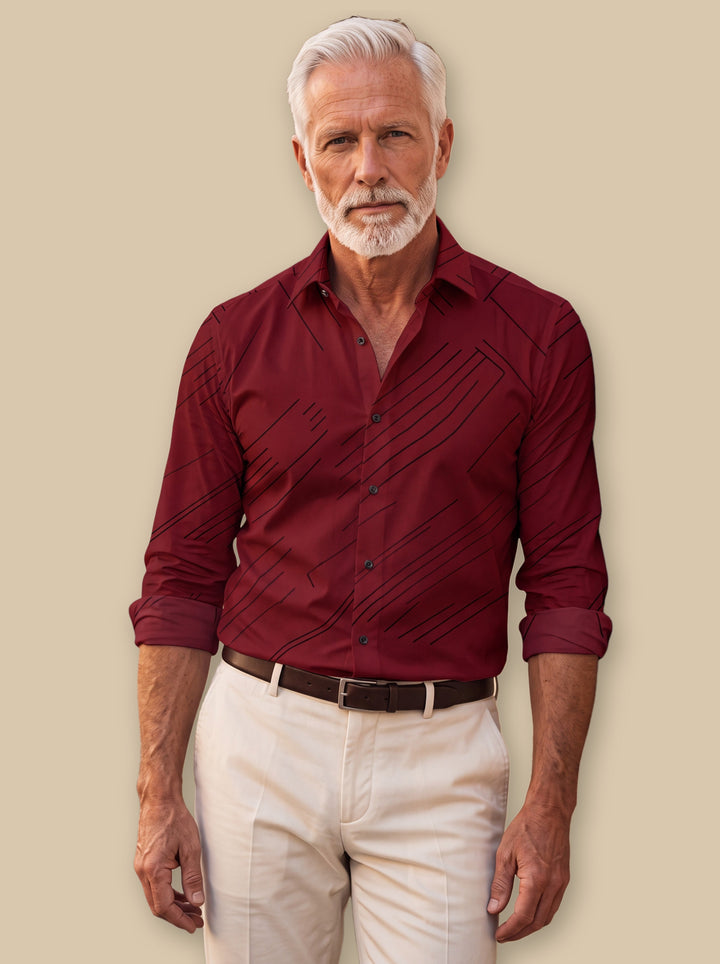 Colby casual shirt in Red, studio - Gentlemens Manor