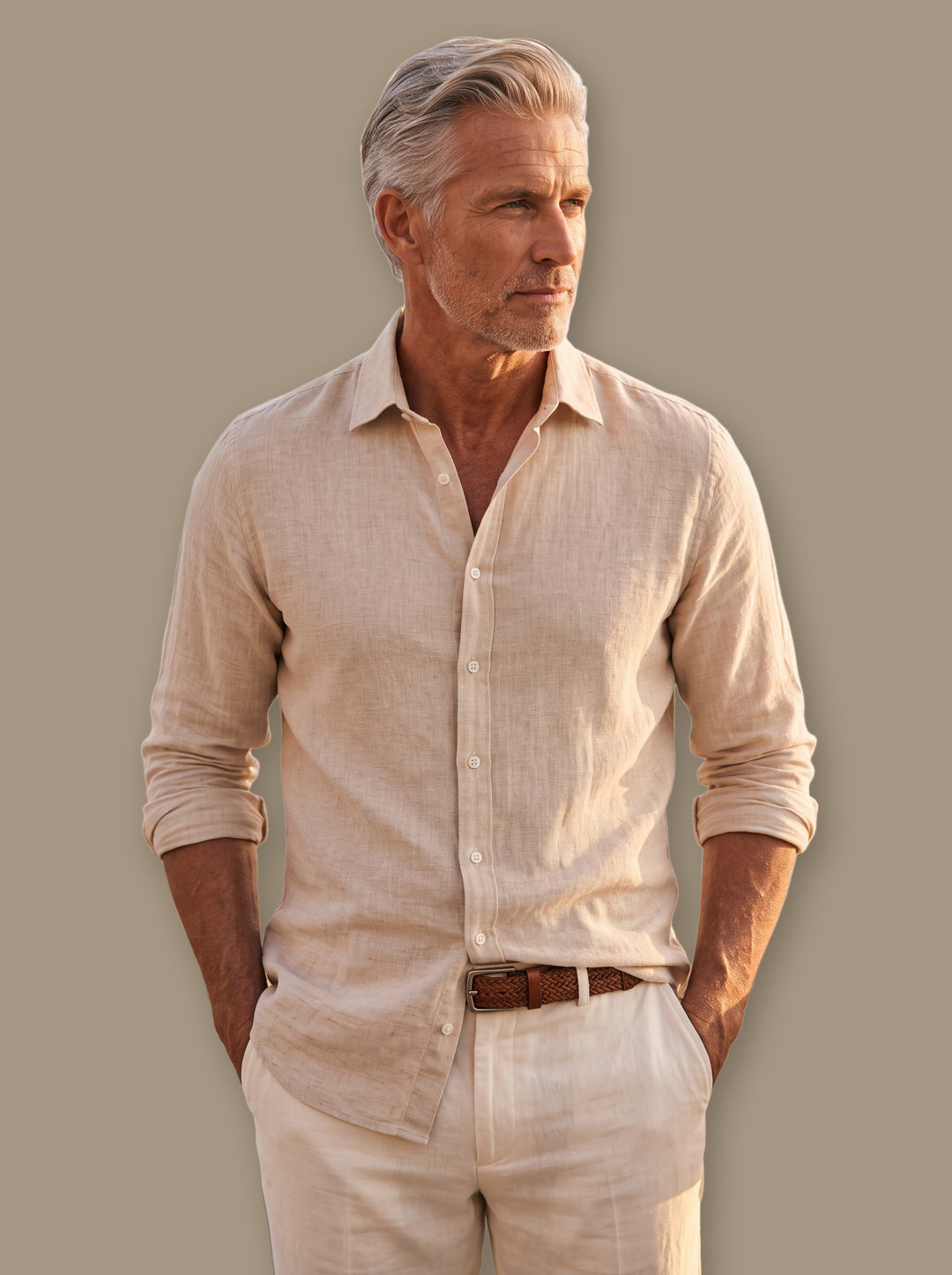Coleman beach shirt in Sand, studio - Gentlemens Manor