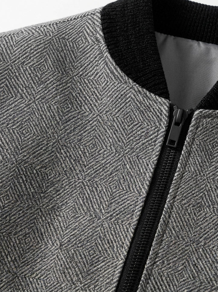 Colfax herringbone zip jacket, fabric close up, Gentlemens Manor