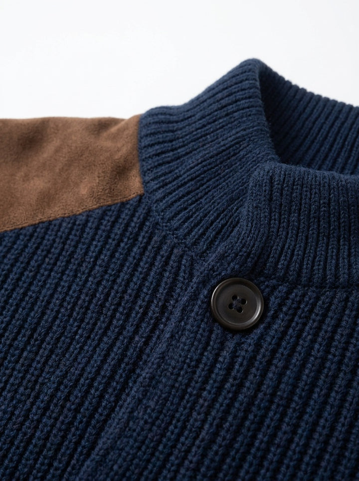 Collier rib knit stand collar jacket, fabric close up, Gentlemens Manor