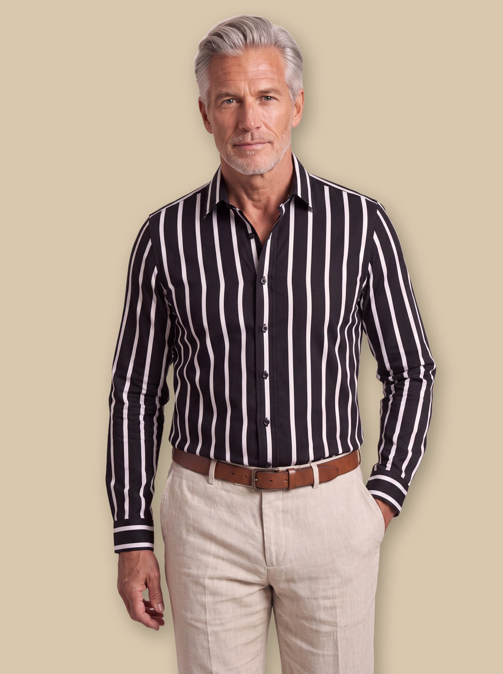 Colton casual shirt in Black, studio - Gentlemens Manor