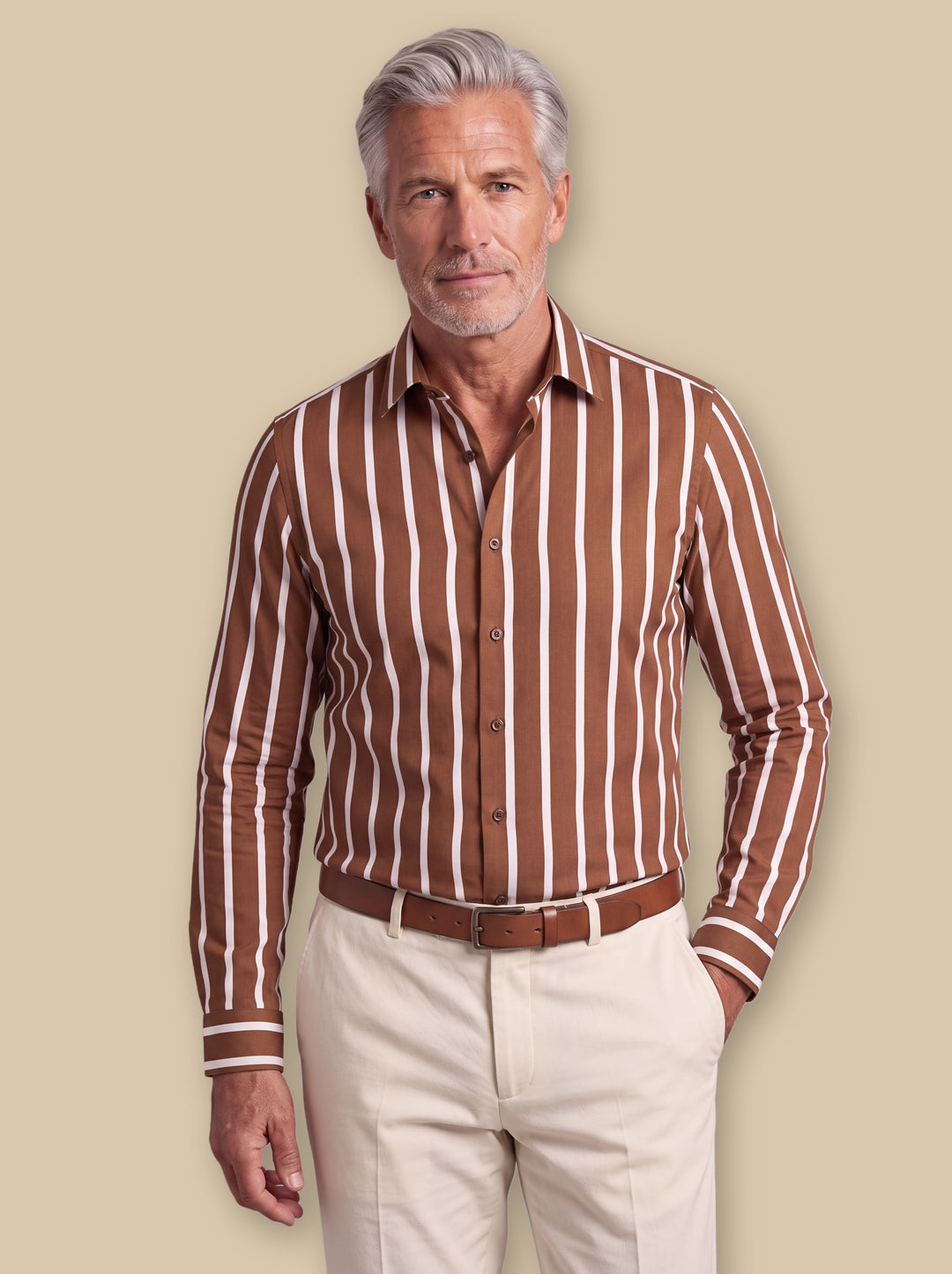 Colton casual shirt in Brown, studio - Gentlemens Manor
