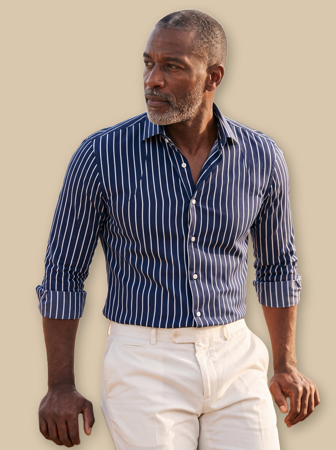 Colton casual shirt in Navy, studio - Gentlemens Manor
