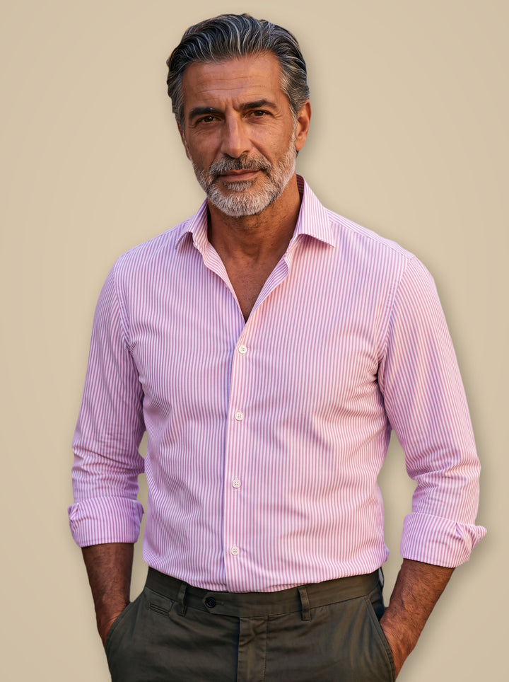 Cooper casual shirt in Pink, studio - Gentlemens Manor