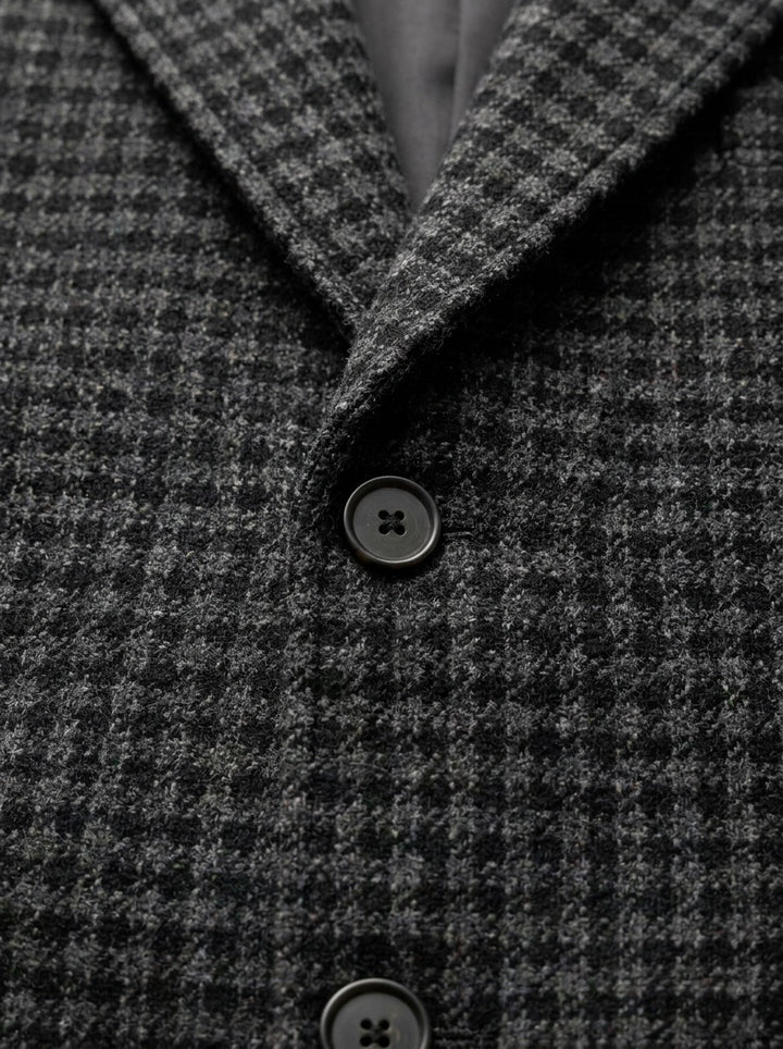 Copeland patch pocket wool coat, fabric close up, Gentlemens Manor