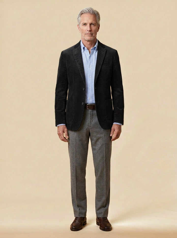 Copley corduroy blazer in Black, studio, Gentlemens Manor