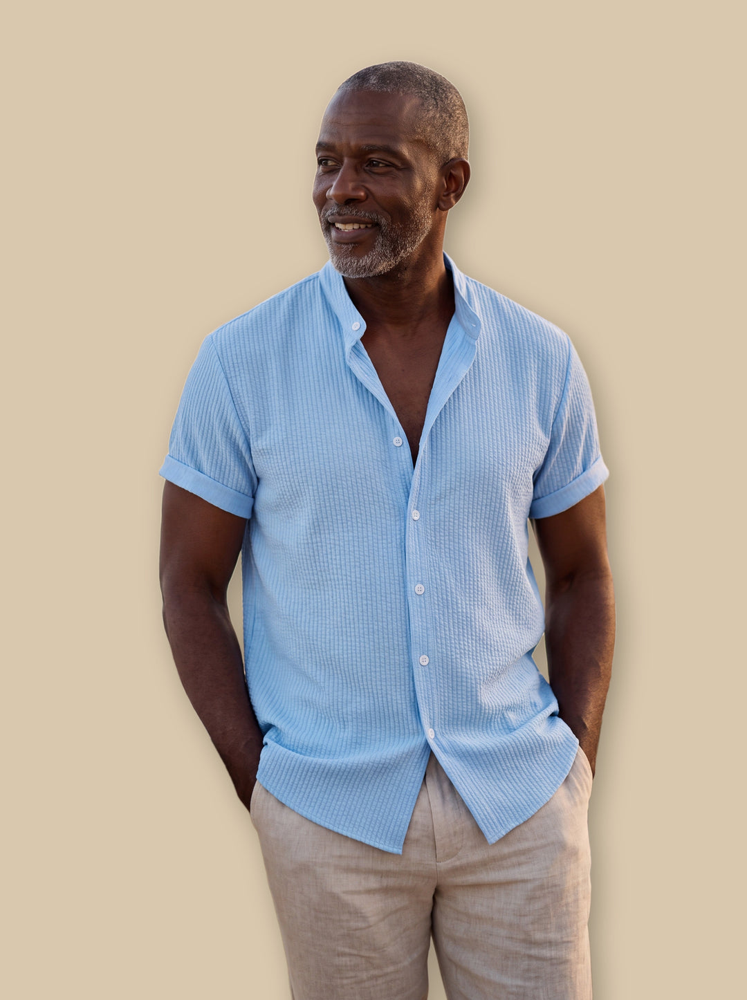 Corbin casual shirt in Blue, studio - Gentlemens Manor
