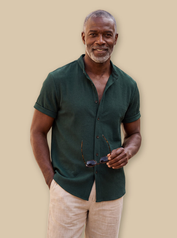Corbin casual shirt in Green, studio - Gentlemens Manor