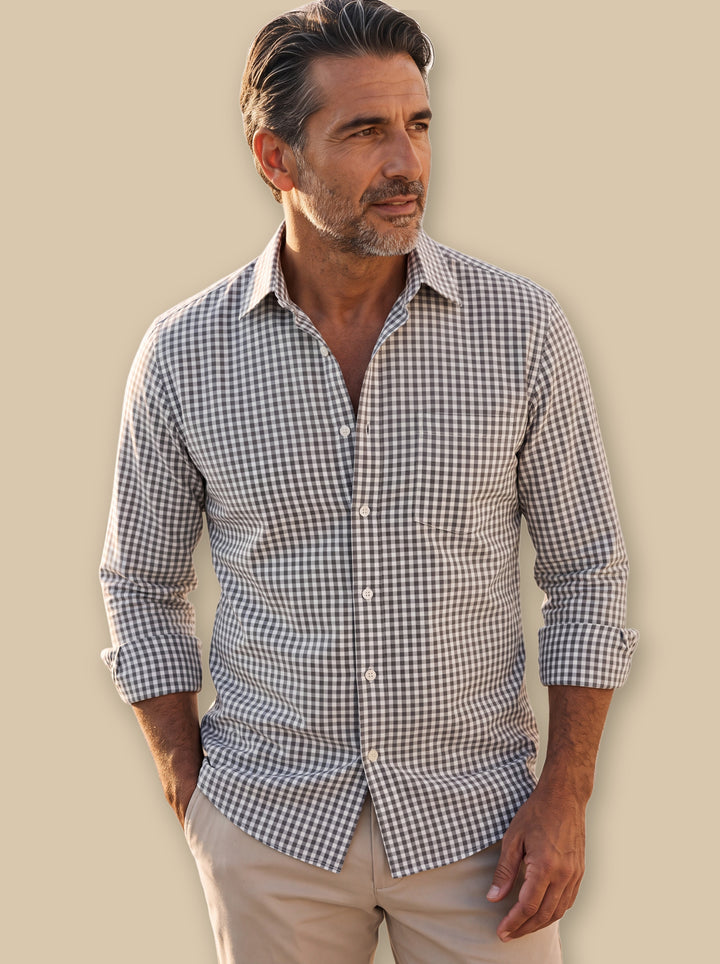 Cornelius casual shirt in Grey, studio - Gentlemens Manor