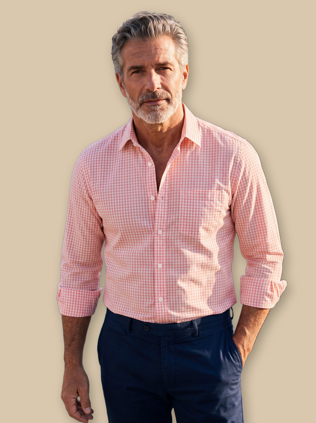 Cornelius casual shirt in Pink, studio - Gentlemens Manor