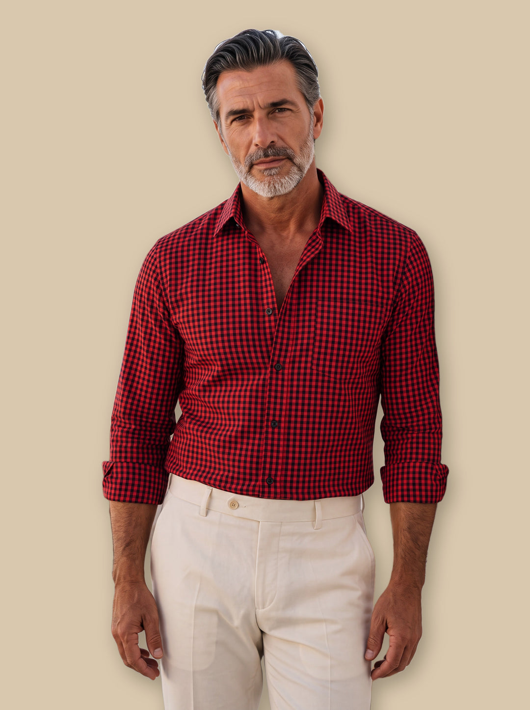 Cornelius casual shirt in Red, studio - Gentlemens Manor