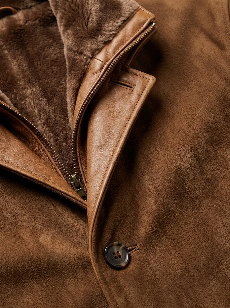 Cornell brushed zip bib jacket, fabric close up, Gentlemens Manor