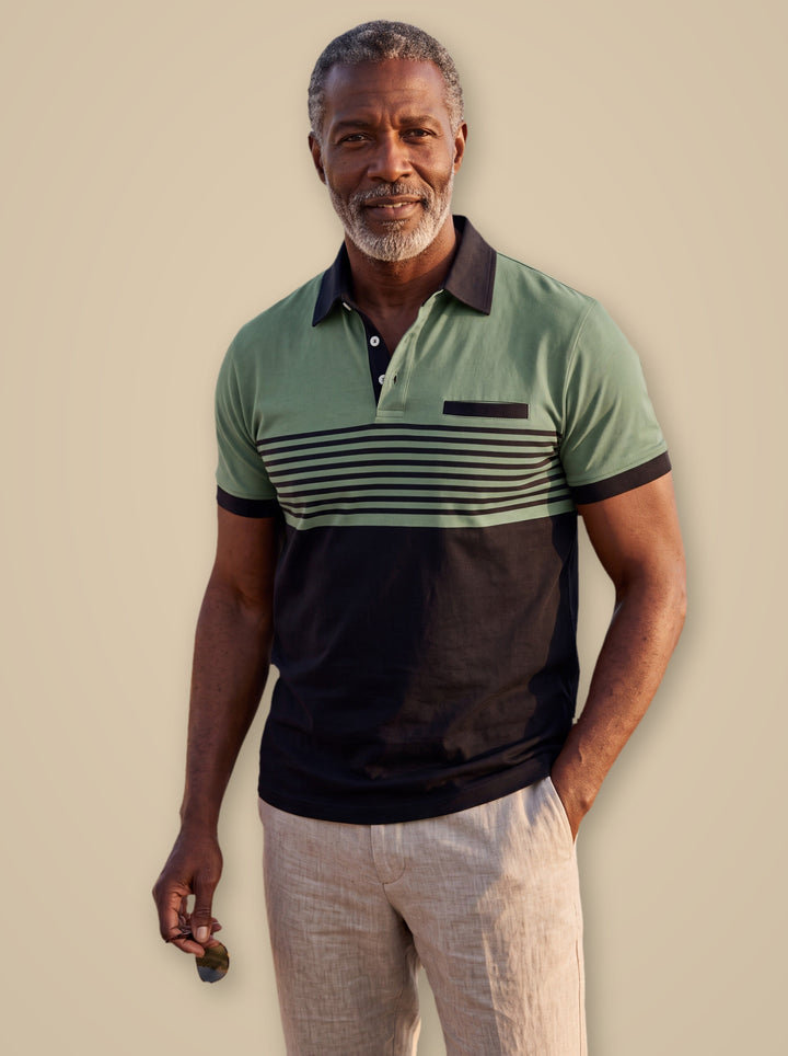 Crawford polo shirt in Green, studio - Gentlemens Manor