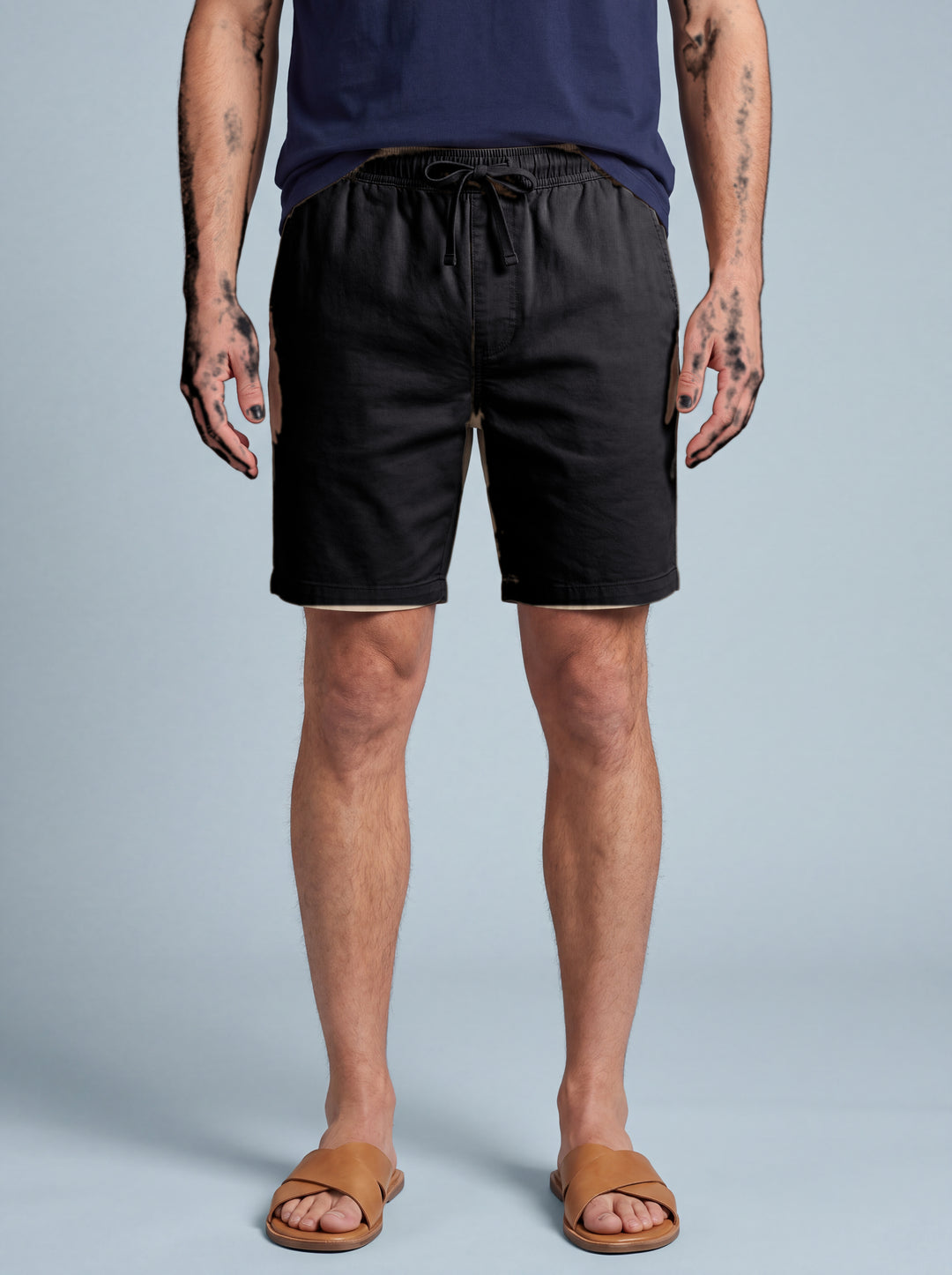 Crawford summer shorts in Black, studio, Gentlemens Manor