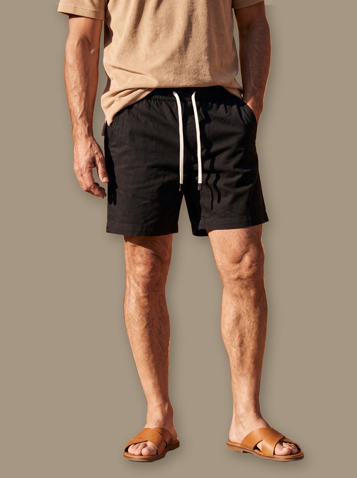 Crawford summer shorts in Black, studio - Gentlemens Manor