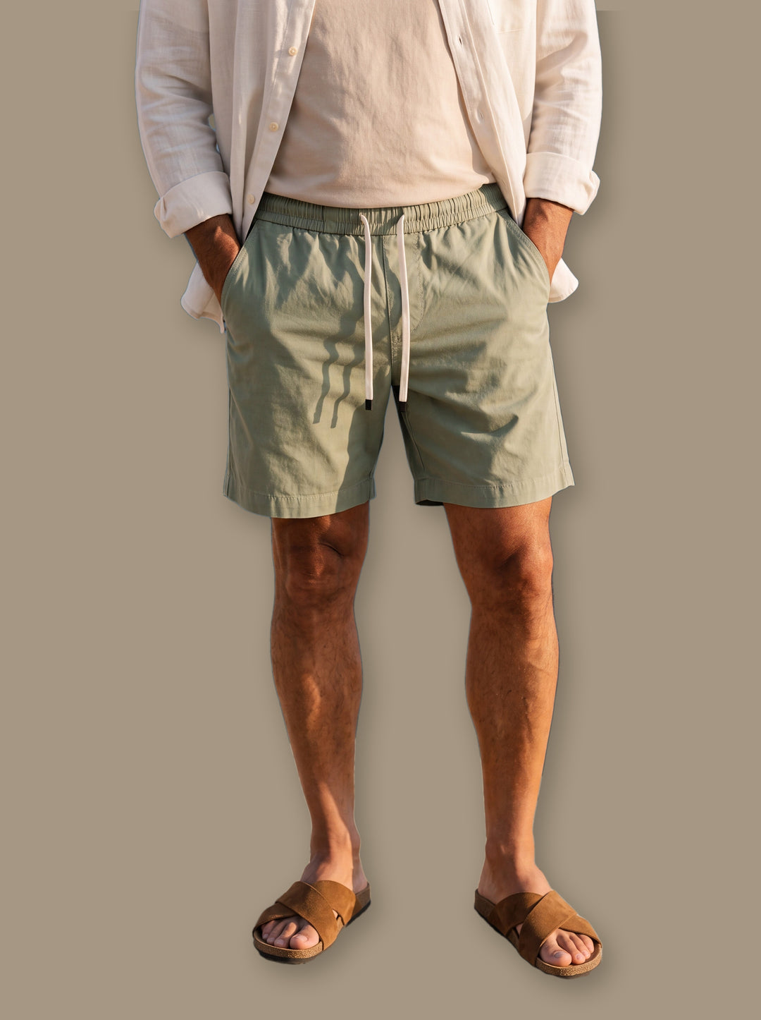 Crawford summer shorts in Green, studio - Gentlemens Manor