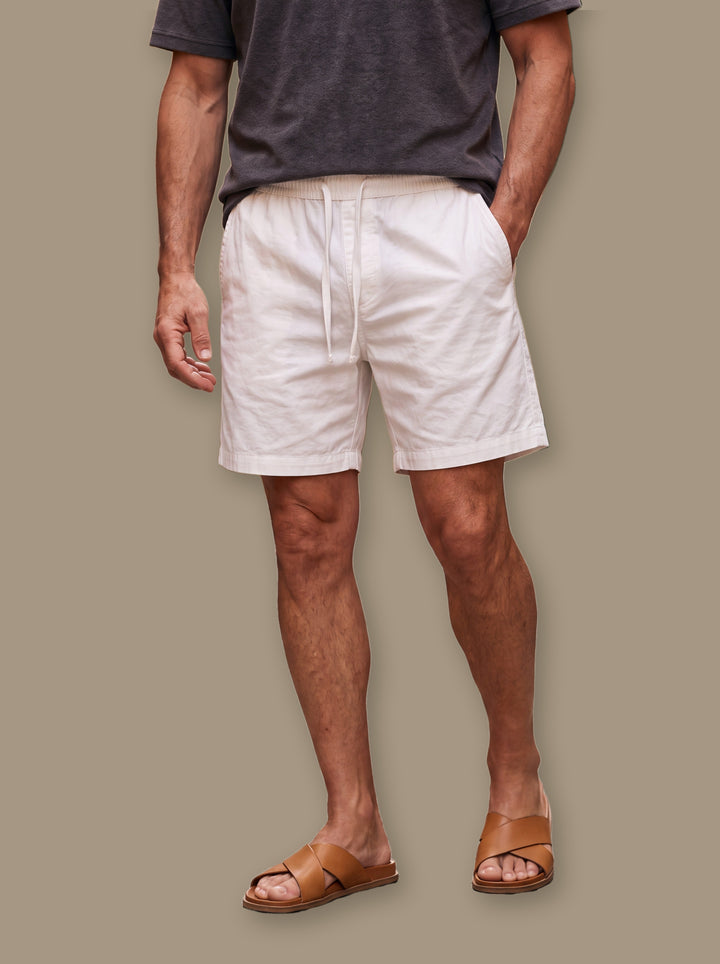 Crawford summer shorts in White, studio - Gentlemens Manor