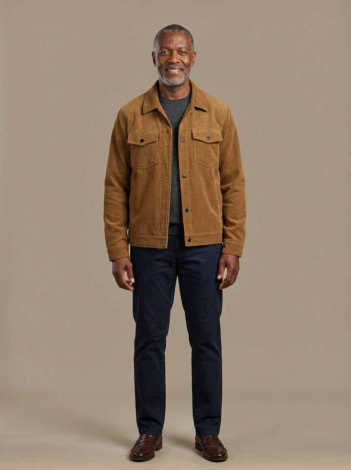 Cromwell corduroy chest pocket jacket in Brown, studio, Gentlemens Manor