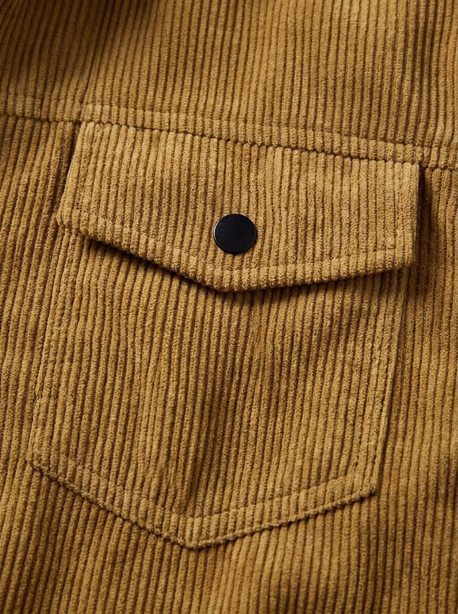 Cromwell corduroy chest pocket jacket, fabric close up, Gentlemens Manor